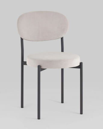 Стул Бриф SN велюр Светло-серый каркас антрацитовый муар_1