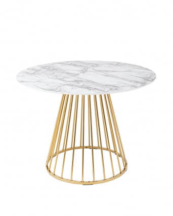 Стол обеденный Ливерпуль 110кс110 Белый мрамор / 110x110_0