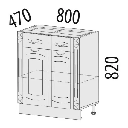 Стол с 2 ящиками с колоннами (без столешницы) 06.63.2_1