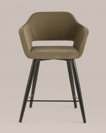 Стул полубарный Саймон ПЛ велюр Капучино_3