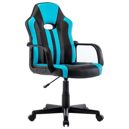 Кресло компьютерное BRABIX Stripe GM-202 экокожа Черный-голубой_1