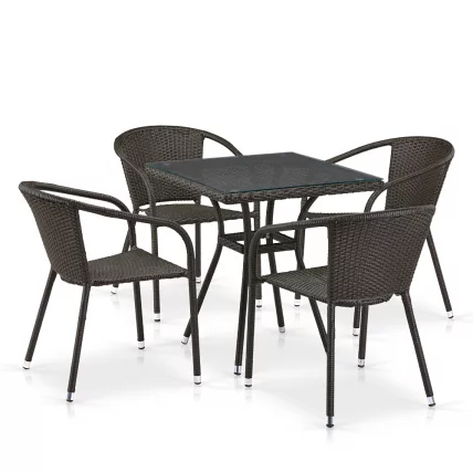 Комплект плетеной мебели T282BNT/Y137C-W53 Brown 4Pcs_0