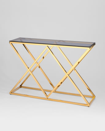 Консоль ИНСИГНИЯ 115*30 Золото стекло smoke Консоль ИНСИГНИЯ 115*30 Золото стекло smoke_1