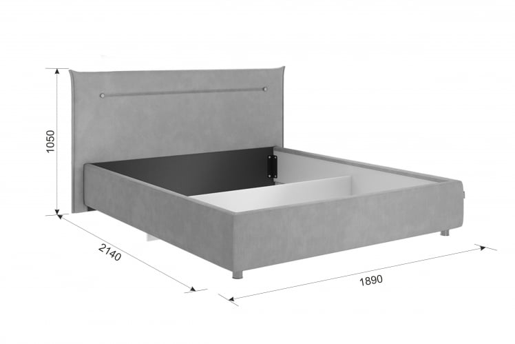 Кровать 1.6 Альба с основанием ЗО.КМ1.6-15 нежно-розовый (велюр) / ZO.KM1.6-15_3