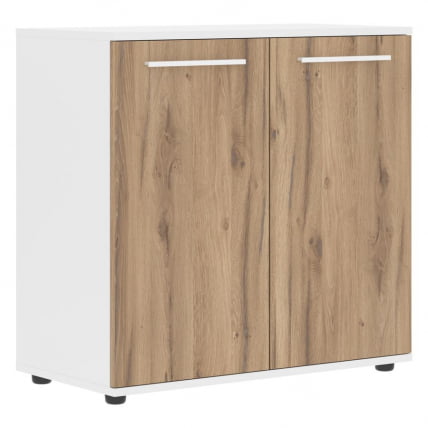Шкаф с глухими малыми дверьми ЕДИС ЕЛCС 85.1 Дуб Денвер светлый Белый Белый / EDIS ELCS_0