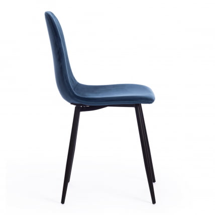 Стул BREEZE (mod. 4724) вельвет/металл, 44 х 53 х 87 см, Blue (синий) HLR63 / черный_1