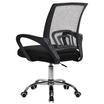 Кресло CROMEX (КРОМЕКС) Top CH-695 ХРОМ сетка/ткань TW черное_2