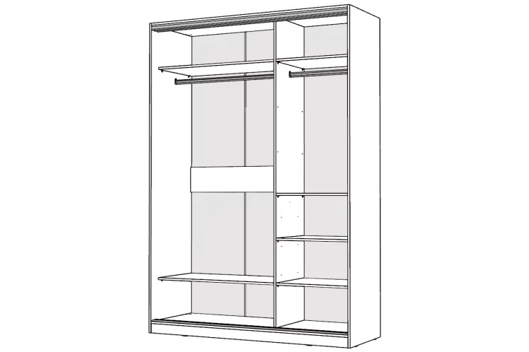 Шкаф-купе 2-х дверный Виктория 1600х584х2300, Белый 16ДЗЗЗДЗЗЗ-ПШ-Б 310-394_1