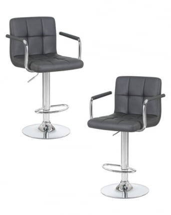 Стул барный DOBRIN KRUGER ARM (серый) 2 шт_0