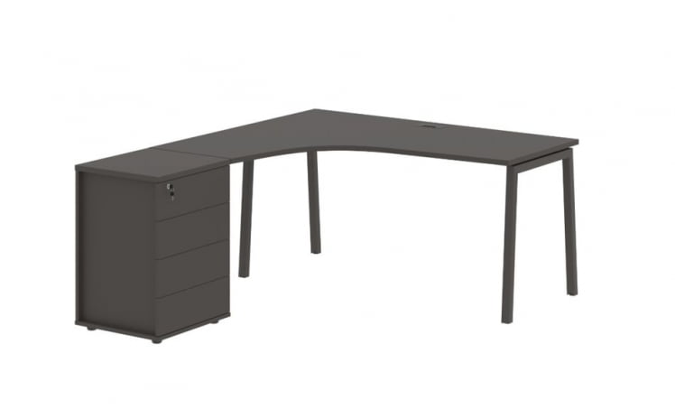 Стол эргономичный с тумбой (левый) EDIS ELCET 1518 L Мокко_0