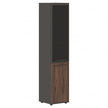 Шкаф-колонка комбинированная с дверью в металлической раме левый ЕДИС ЕХCС 42.7 Л Дуб Денвер темный Мокко Мокко / EDIS EHCS L_0