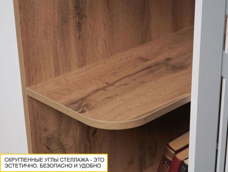 Стеллаж торцевой (лев/прав) Монако 903.17 Дуб Вотан / Белый шпон / Альпийский белый Стеллаж торцевой (лев/прав) Монако 903.17 Дуб Вотан / Белый шпон / Альпийский белый_5