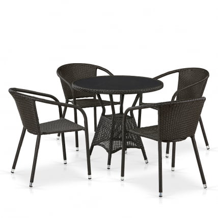 Комплект плетеной мебели T707ANS/Y137C-W53 4Pcs Brown_0
