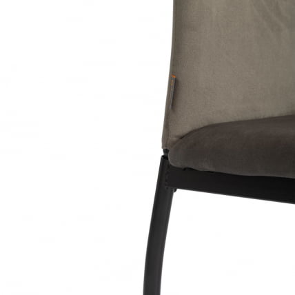 Стул CAPRI (mod. BC565-DC) металл, флок, 43 х 53 х 92 см, Dark grey (темно-серый) HLR24 / черный_3