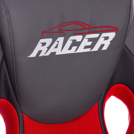 Кресло RACER кож/зам/ткань, металлик/красный, 36/08_9