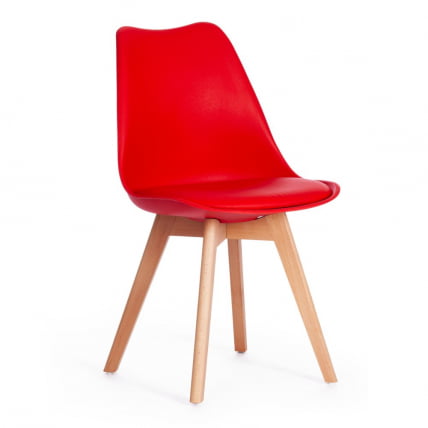 Стул TULIP (mod. 73) / 1 шт. в упаковке дерево/пластик/ПУ, 48.5*52.5*83cм, красный_0