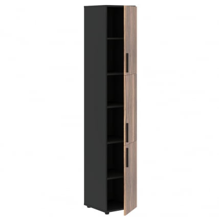Шкаф-колонка с 3 глухими малыми дверьми (правый) VELION VENEER VRHCS 40.8 R Американский орех Яшма черная_1