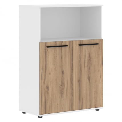 Шкаф с глухими малыми дверьми ЕДИС ЕМCС 85.3 Дуб Денвер светлый Черный Белый / EDIS EMCS_0