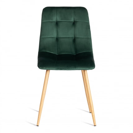 Стул CHILLY (mod. 7094-1) вельвет/металл, 44,5х52,5х86 см, dark green (темно-зеленый) HLR57 / натуральный_4