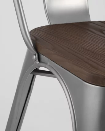 Стул Tolix Wood 850 Серебристый_6