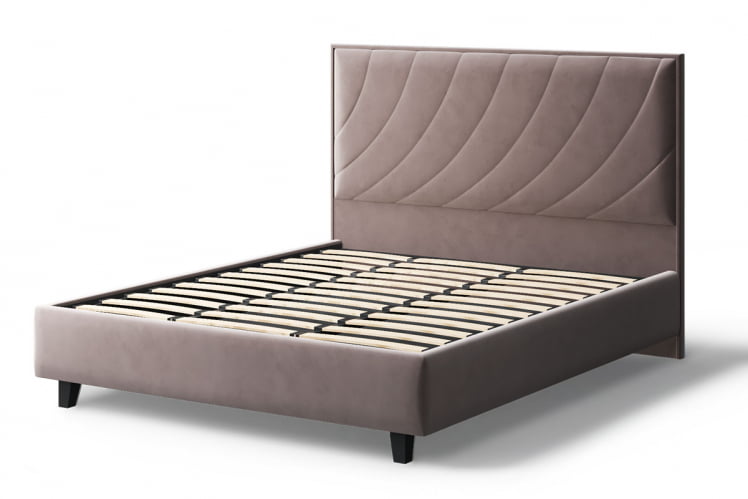 Кровать СОФИЯ 2000*1400мм (на опорах), велюр Бренди лайт 05 (кофе), (б/основания, б/матраса)_2