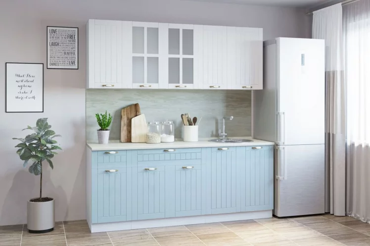 Гарнитур кухонный ПРОВАНС В 2 (врезная мойка) реалвуд ультра/скай_0