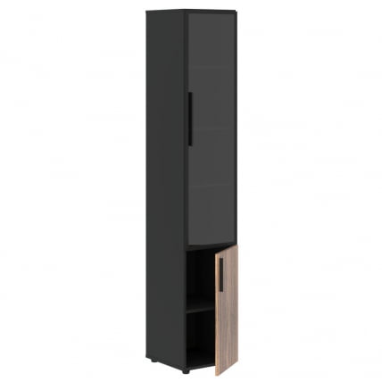 Шкаф-колонка комбинированный (правый) VELION VENEER VRHCS 40.2 R Американский орех Яшма черная_1