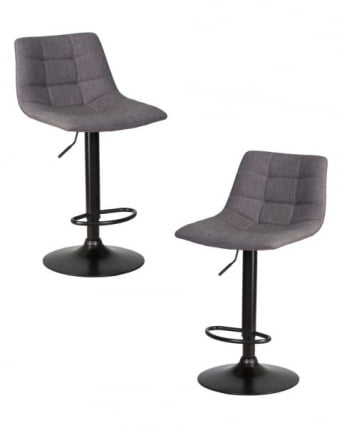 Стул барный DOBRIN TAILOR BLACK (серая ткань (188-55)) 2 шт_0