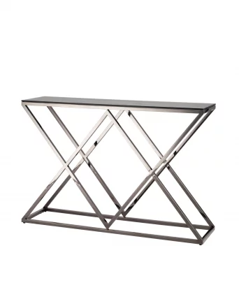 Консоль ИНСИГНИЯ 115x30 Темный хром стекло smoke_0