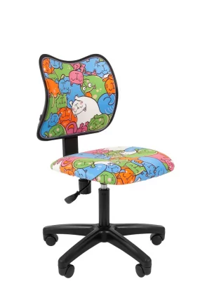 Детское кресло CХАИРМАН ТИН (Кидс) 102 черный пластик Котики / CHAIRMAN (Kids)_0