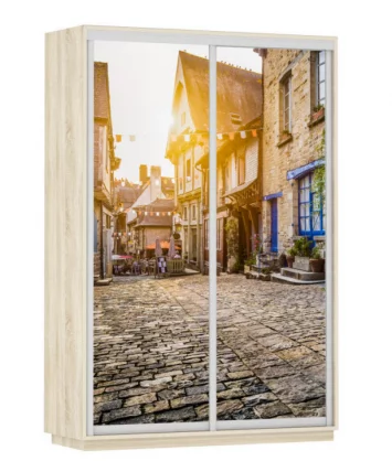 Шкаф-купе двухдверный Экспресс Дуо 1400х2400х Улица/Дуб сонома / 1400х2400h_0