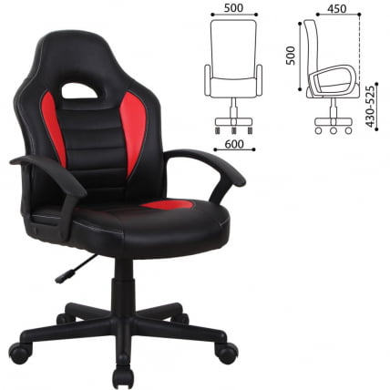 Кресло компьютерное BRABIX Spark GM-201 экокожа Черное/красное_0
