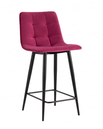Стул полубарный Джанго 60 см велюр Винный_0