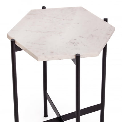 Столик кофейный Сеcрет Де Маисон ФЕНДЙ ( мод. 11980 ) алюминиевый сплав/мрамор, 38*38*53 см, античная медь / Secret De Maison FENDY mod._3