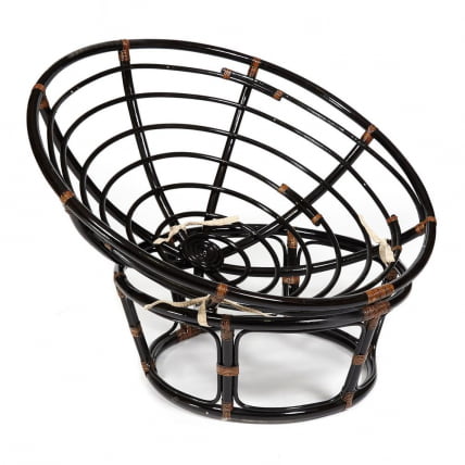 Кресло ПАПАСАН 23/01 В /с подушкой/ диаметр подушки 125 см, 115х101х104 см, Антикуе бровн (античный черно-коричневый), флок Олива, 23 / PAPASAN W Antique brown_8