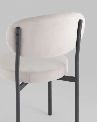 Стул Бриф SN велюр Светло-серый каркас антрацитовый муар_6