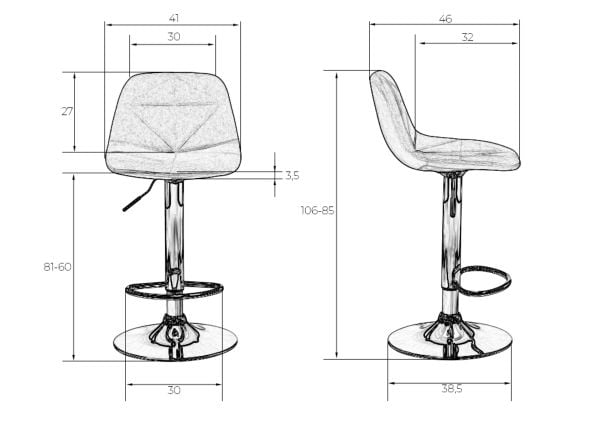 Стул барный DOBRIN DINA (коричневый) 2 шт_8