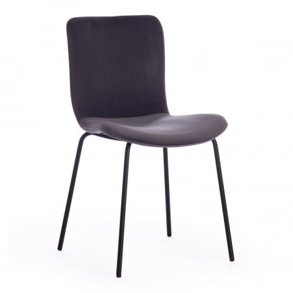 Стул GILLIAN (mod. 0137017-NI) металл/вельвет, 45х52,5х78 см, темно-серый S108 (666 SILVER GREY)/черный_0