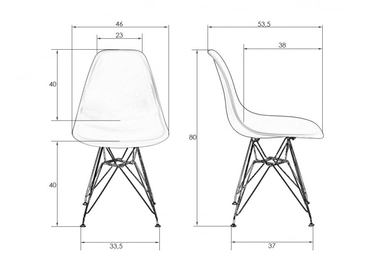 Стул обеденный ДОБРИН ДСР ножки хром Темно-серый ГР-04 / DOBRIN DSR GR-04_6