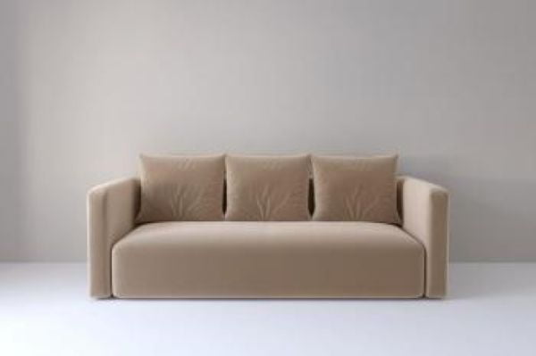 Диван Европа Прямой с подлокотниками (Берхоусе) Цвет фасада: Бежевый; Тип: Прямой; Материал фасада: Металл/Велюр / (Berhouse)_4