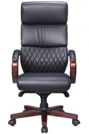 Стул руководителя Everprof President Wood Кожа Черный_2