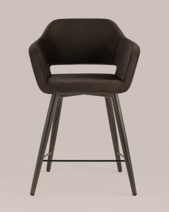 Стул полубарный Саймон ПЛ велюр Темно-коричневый_3
