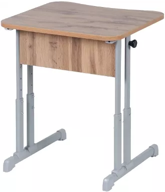Парта одноместная эргономичная (рост 6) Ясень Шимо светлый/Металл Серый_0