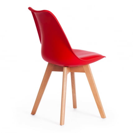 Стул TULIP (mod. 73) / 1 шт. в упаковке дерево/пластик/ПУ, 48.5*52.5*83cм, красный_1