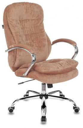 Кресло руководителя Бюрократ T-9950SL Fabric светло-коричневый Velvet 90_0