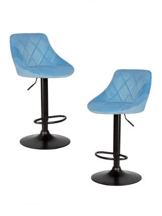 Стул барный DOBRIN LOGAN BLACK (пудрово-голубой велюр (MJ9-74)) 2 шт_0