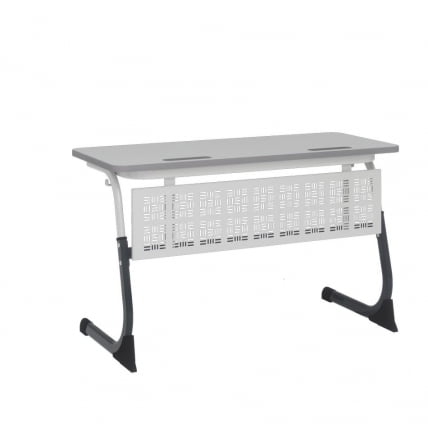 Парта двухместная регулируемая по высоте СМАРТЙ ПЛУС (рост 3-5) Антрацит/Белый/Серый / SMARTY PLUS_0