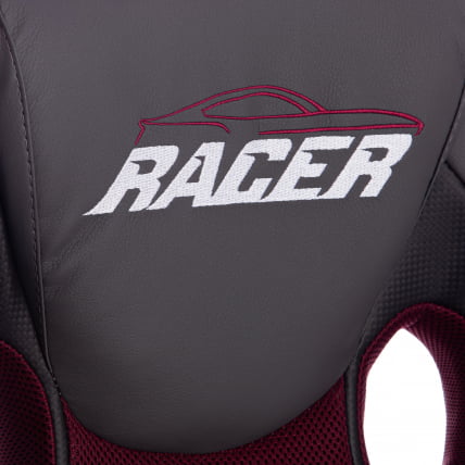 Кресло RACER кож/зам/ткань, металлик/бордо, 36/13_11