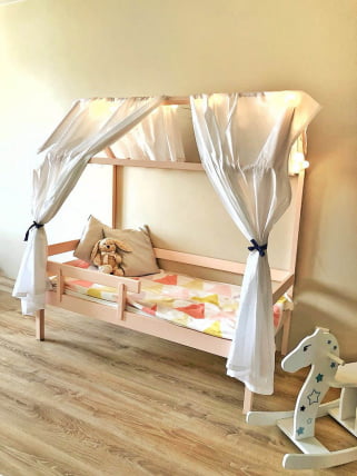 Кровать-домик RooRoom кд-1Р Розовый_1
