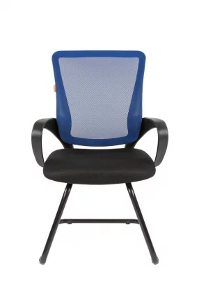 Кресло для посетителей Chairman 969 V сетка синяя/ткань черная_1